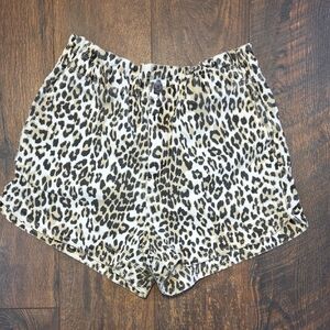 Thread & Supply Leopard Print High Waist Shorts - Tan & Black